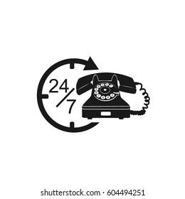 call center, icon, technical support, vector illustration