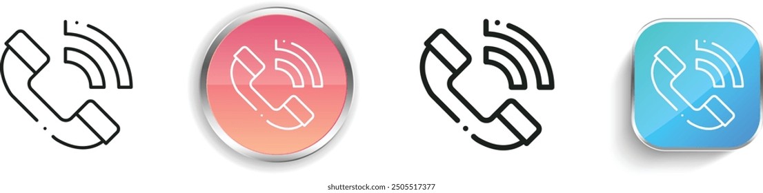 Callcenter-Symbol. Design mit dünnen Linien, regelmäßigen Linien und Schaltflächen einzeln auf weißem Hintergrund