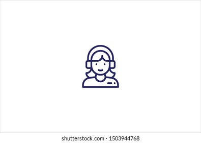 Call center icon in trendy flat style isolated on white background vector illustration