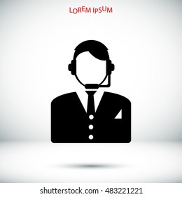 Call center icon, vector best flat icon, EPS