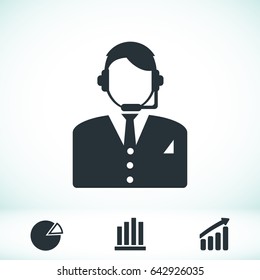 Call center icon, vector best flat icon, EPS