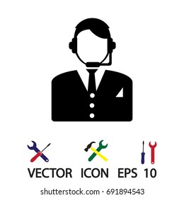 Call center icon, vector best flat icon, EPS