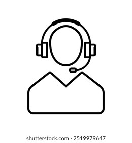 Estilo de contorno de diseño de Vector de icono de centro de llamadas
