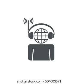 Call Center Icon Vector flat design style