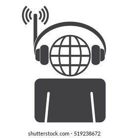 Call Center Icon Vector flat design style