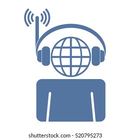 Call Center Icon Vector flat design style