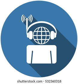 Call Center Icon Vector flat design style
