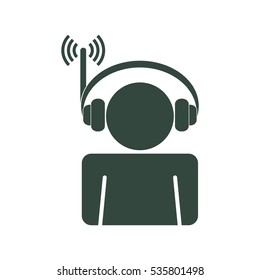 Call Center Icon Vector flat design style