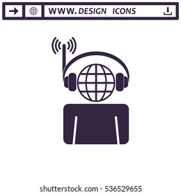 Call Center Icon Vector flat design style