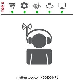 Call Center Icon Vector flat design style