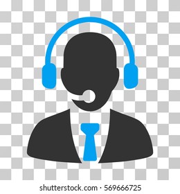 Call Center icon. Vector illustration style is flat iconic bicolor symbol, blue and gray colors, transparent background. Designed for web and software interfaces.
