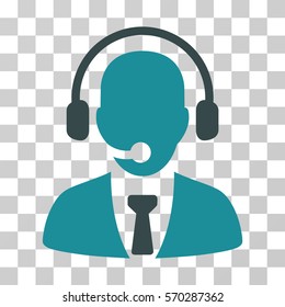 Call Center icon. Vector illustration style is flat iconic bicolor symbol, soft blue colors, transparent background. Designed for web and software interfaces.