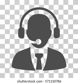 Call Center icon. Vector illustration style is flat iconic symbol, gray color, transparent background. Designed for web and software interfaces.