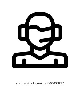 call center icon. vector line icon for your website, mobile, presentation, and logo design.