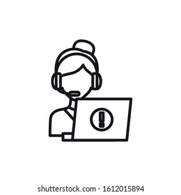 Call center icon vector set