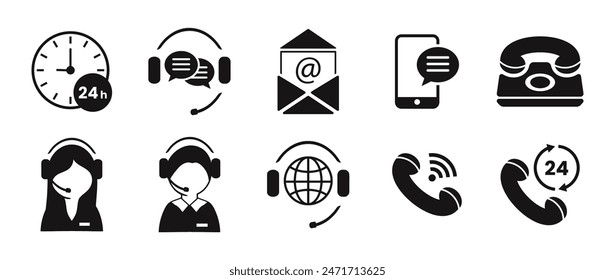 Call Center Icon Vector Set