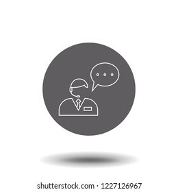 Call center icon vector.Trendy flat ui sign design. Thin linear graphic pictogram for web site, mobile application. Logo illustration.