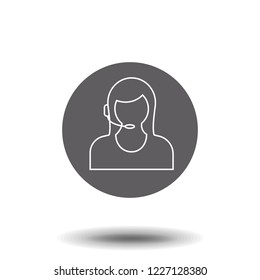 Call center icon vector.Trendy flat ui sign design. Thin linear graphic pictogram for web site, mobile application. Logo illustration.