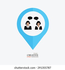 Call center icon.call center man and woman .vector illustration.