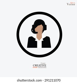 Call center icon.call center woman.vector illustration.
