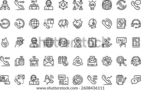 Call center icons High-Quality Vector Icons Collection with Editable Stroke. Ideal for Professional and Creative Projects