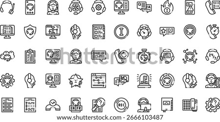 Call center icons High-Quality Vector Icons Collection with Editable Stroke. Ideal for Professional and Creative Projects