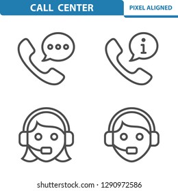 Call Center Icons. Professional, pixel perfect icons, EPS 10 format.