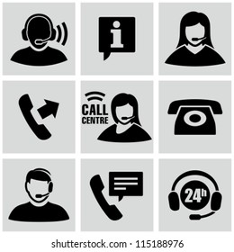 Call center icons set