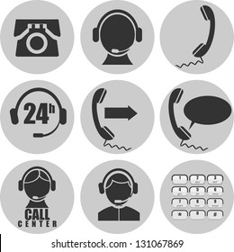 Call center icons set