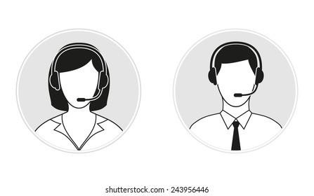 Call center icons set