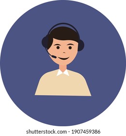 Call center, illustration, vector on a white background.