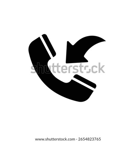 Call Center Inbound Filled Icon Vector Illustration