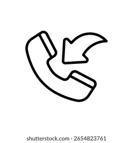 Call Center Inbound Outline Icon Vector Illustration