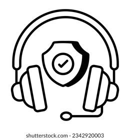 Call center insurance icon, editable vector