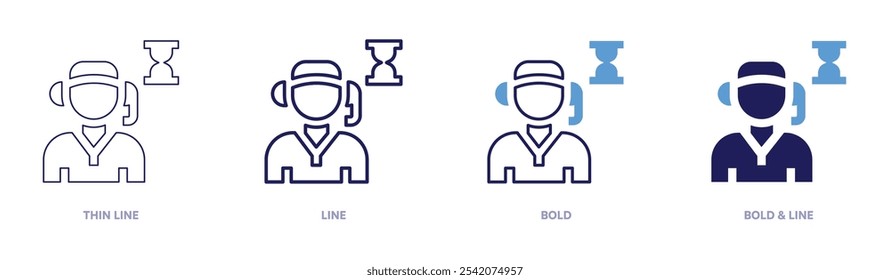 Call center integration icon in 4 different styles. Thin Line, Line, Bold, and Bold Line. Duotone style. Editable stroke.