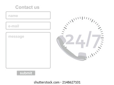 Call center interface. vector illustration