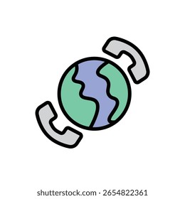 Ilustração do vetor de ícone de chamada internacional do call center