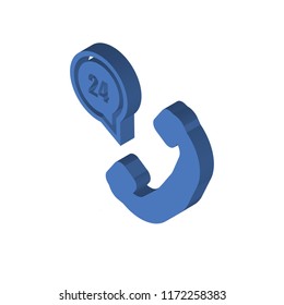 Call center isometric left top view 3D icon