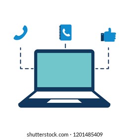 call center laptop service isolated image