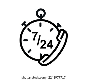  call center line. editable vector.
