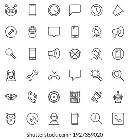 Call center line icon set. Collection of vector symbol in trendy flat style on white background. Call center sings for design.