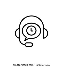 Call center line icon. Simple element illustration. Call center concept outline symbol design.