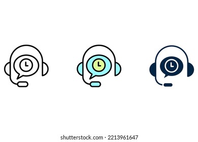 Call center line icon. Simple element illustration. Call center concept outline symbol design.