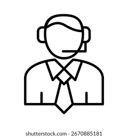 Call Center line icon vector illustration