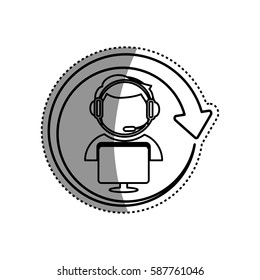 Call center line icon vector illustration graphic design