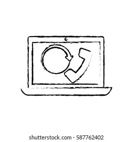Call center line icon vector illustration graphic design