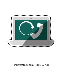 Call center line icon vector illustration graphic design