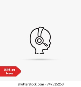 call center  line icon vector