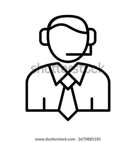 Call Center line icon vector illustration