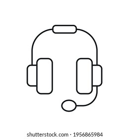 Call center linear icon. Contact us. Support service. Thin line customizable illustration. Contour symbol. Vector isolated outline drawing. Editable stroke